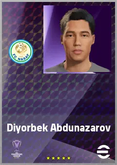 Diyorbek Abdunazarov eFootball 2026 player card, 61 OVR CB