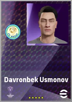 Davronbek Usmonov eFootball 2026 player card, 60 OVR RWF