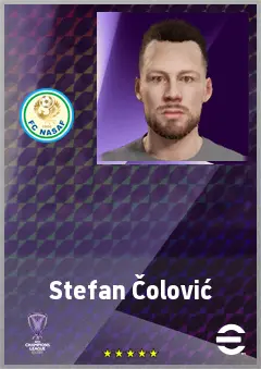 Stefan Čolović eFootball 2026 player card, 67 OVR RWF