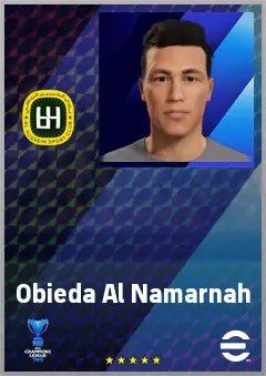 Obieda Al Namarnah eFootball 2026 player card, 61 OVR CF