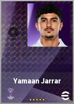Yamaan Jarrar eFootball 2026 player card, 60 OVR LMF