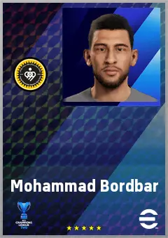 Mohammad Bordbar eFootball 2026 player card, 63 OVR DMF