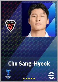 Cho Sang-Hyeok eFootball 2026 player card, 62 OVR CF