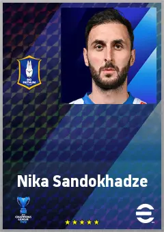 Nika Sandokhadze eFootball 2026 player card, 68 OVR CB