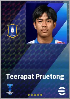 Teerapat Pruetong eFootball 2026 player card, 62 OVR LWF
