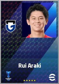 Araki Rui eFootball 2026 player card, 63 OVR GK