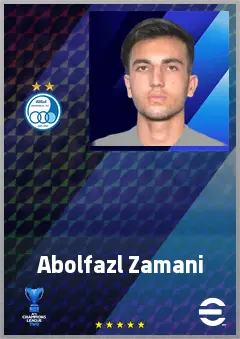 Abolfazl Zamani eFootball 2026 player card, 63 OVR CMF