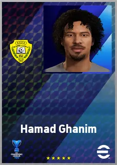 Hamad Ghanim eFootball 2026 player card, 62 OVR CB