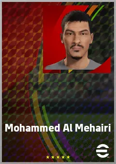 Mohammed Al Mehairi eFootball 2026 player card, 62 OVR CMF