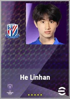 He Linhan eFootball 2026 player card, 61 OVR AMF