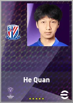 He Quan eFootball 2026 player card, 62 OVR LB