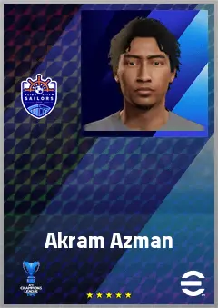 Akram Azman eFootball 2026 player card, 64 OVR RB