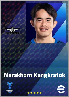 Narakhorn Kangkratok eFootball 2026 player card, 62 OVR RWF