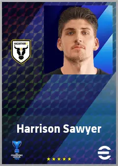 Harrison Sawyer eFootball 2026 player card, 69 OVR CF