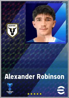 Alexander Robinson eFootball 2026 player card, 67 OVR GK