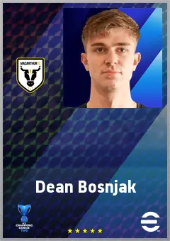 Dean Bosnjak eFootball 2026 player card, 66 OVR RWF