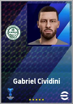Gabriel Cividini eFootball 2026 player card, 70 OVR CB