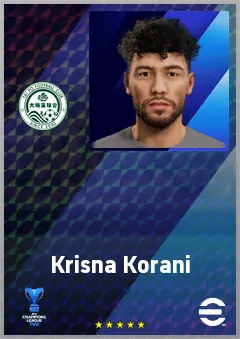 Krisna Korani eFootball 2026 player card, 63 OVR RWF