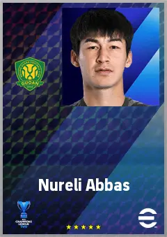 Nureli Abbas eFootball 2026 player card, 62 OVR GK