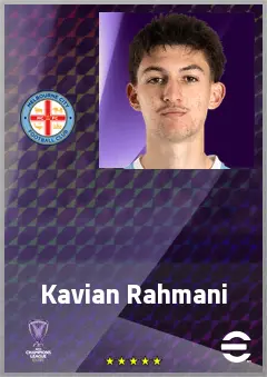 Kavian Rahmani eFootball 2026 player card, 66 OVR LWF