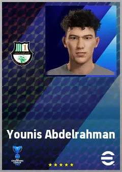 Younis Abdelrahman eFootball 2026 player card, 63 OVR RMF