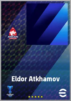 Eldor Atkhamov eFootball 2026 player card, 65 OVR GK
