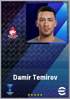 Damir Temirov eFootball 2026 player card, 64 OVR CMF