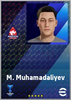 M. Muhamadaliyev eFootball 2026 player card, 61 OVR RWF