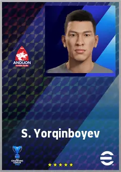 S. Yorqinboyev eFootball 2026 player card, 61 OVR DMF
