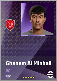 Ghanem Al Minhali eFootball 2026 player card, 62 OVR LB