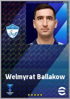 Welmyrat Ballakow eFootball 2026 player card, 68 OVR CMF