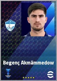Begenç Akmämmedow eFootball 2026 player card, 67 OVR RWF