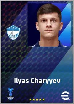 Ilyas Charyyev eFootball 2026 player card, 62 OVR RB