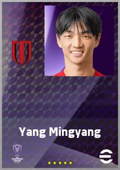 Yang Mingyang eFootball 2026 player card, 70 OVR CMF