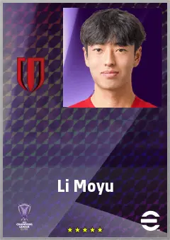 Li Moyu eFootball 2026 player card, 64 OVR LMF