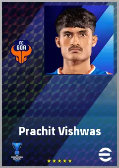 Prachit Vishwas eFootball 2026 player card, 60 OVR CMF