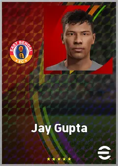 Jay Gupta eFootball 2026 player card, 65 OVR LB