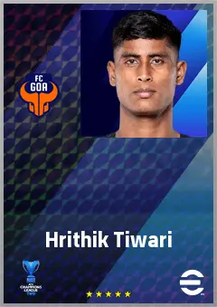Hrithik Tiwari eFootball 2026 player card, 65 OVR GK