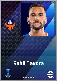 Sahil Tavora eFootball 2026 player card, 64 OVR DMF