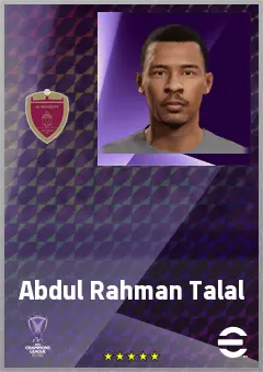 Abdul Rahman Talal eFootball 2026 player card, 62 OVR RB