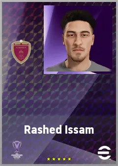 Rashed Issam eFootball 2026 player card, 62 OVR CB