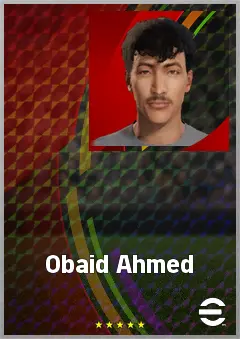 Obaid Ahmed eFootball 2026 player card, 61 OVR RB