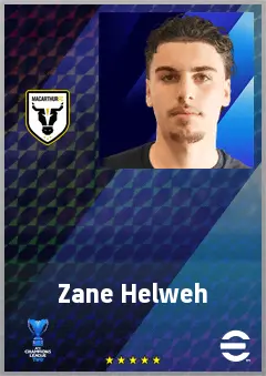 Zane Helweh eFootball 2026 player card, 63 OVR LWF