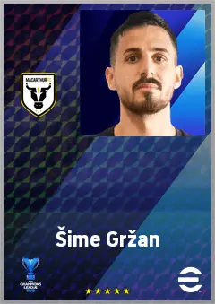 Šime Gržan eFootball 2026 player card, 71 OVR RMF