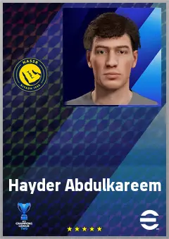 Hayder Abdulkareem eFootball 2026 player card, 63 OVR AMF