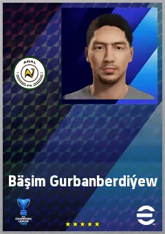Bäşim Gurbanberdiýew eFootball 2026 player card, 66 OVR RB