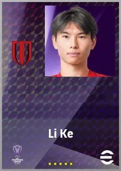 Li Ke eFootball 2026 player card, 63 OVR RMF