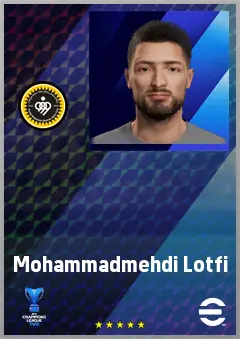 Mohammadmehdi Lotfi eFootball 2026 player card, 67 OVR LWF