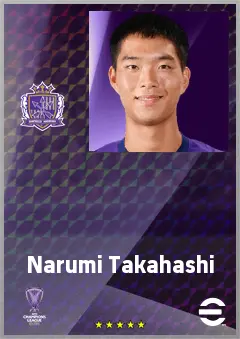 Takahashi Narumi eFootball 2026 player card, 61 OVR CF