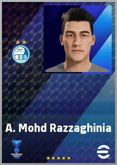 A. Mohd Razzaghinia eFootball 2026 player card, 67 OVR CMF